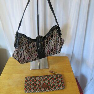 Fossil Signature Shoulder Bag and cosmetic Bag